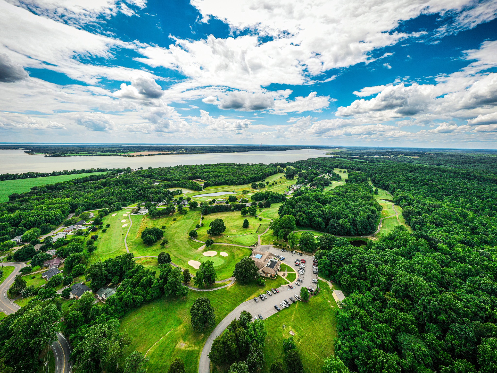 Aerial view of golf course